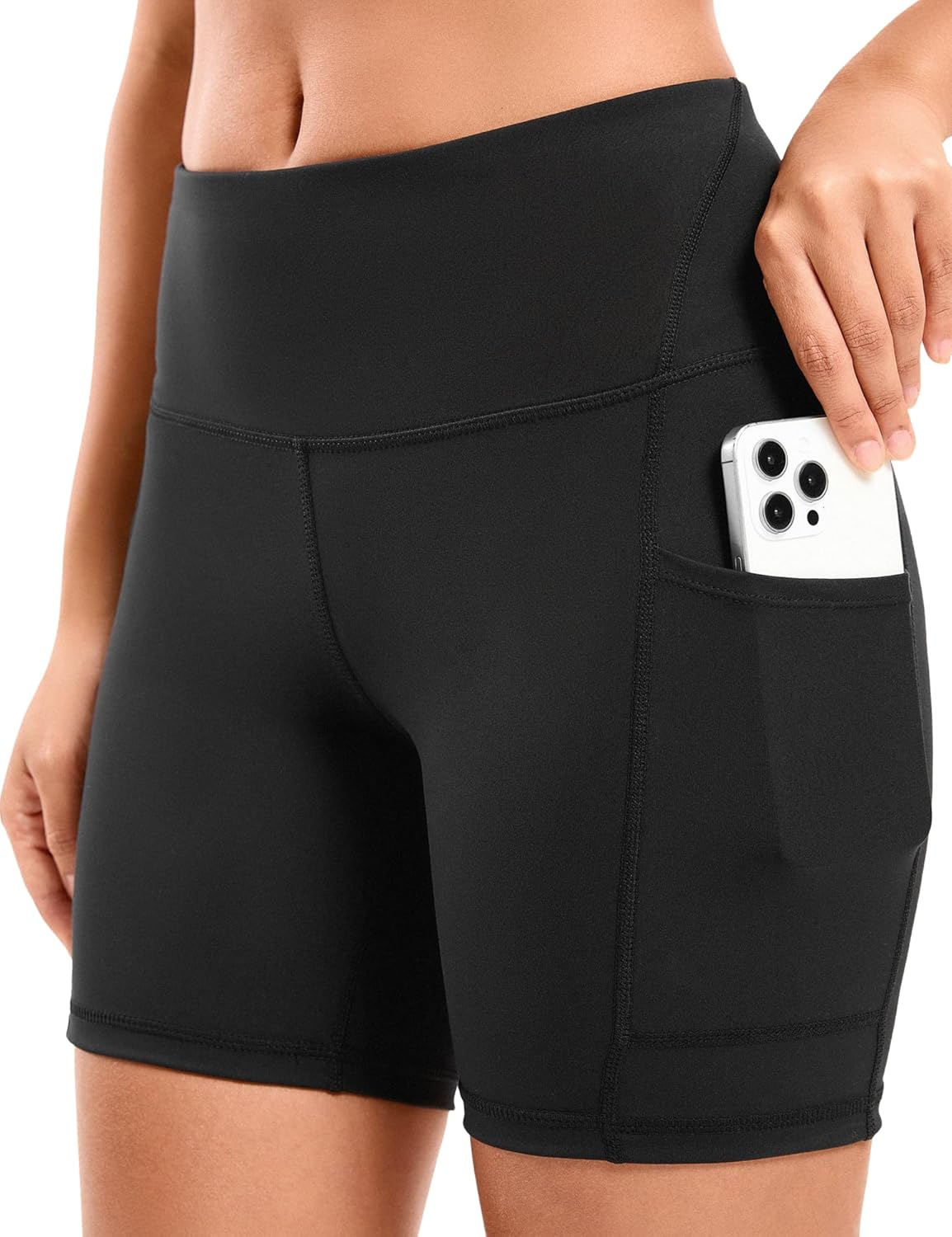 Detalle de CAMBIVO Sport Leggings Damen – High-Waist mit Handytasche, blickdicht und vielseitig für Fitness & Alltag
