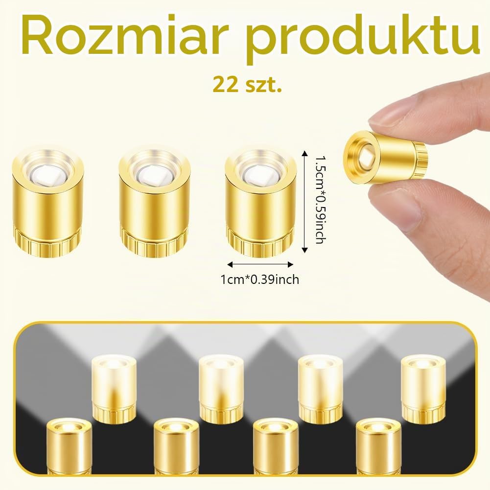 Detalle 2 de AUAUY mini lampki LED, 22 szt., 1,5 × 1 cm do rękodzieła i dekoracji
