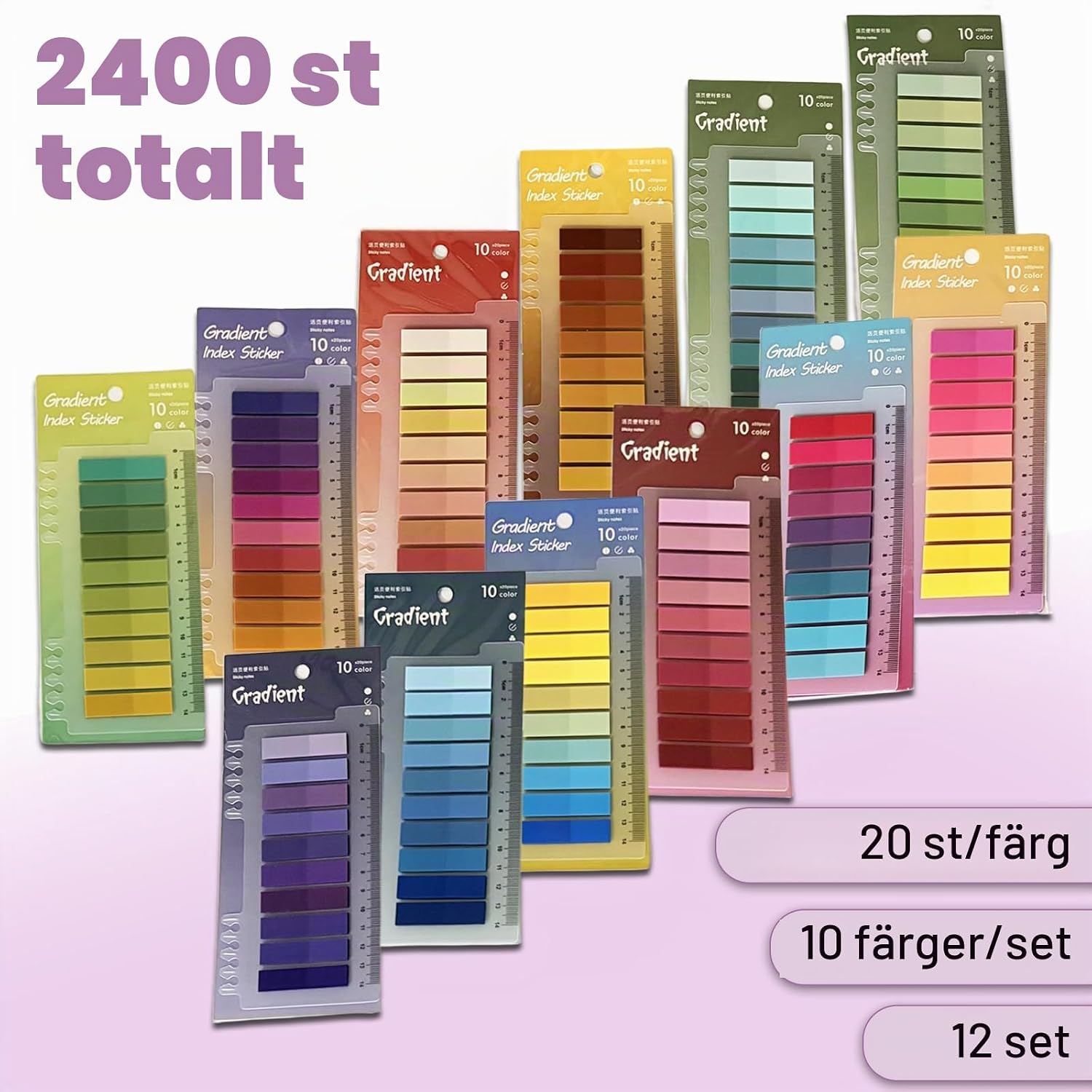 Detalle de youyaya sticky_1015X1 självhäftande indexflikar i PET, 2 400 ark