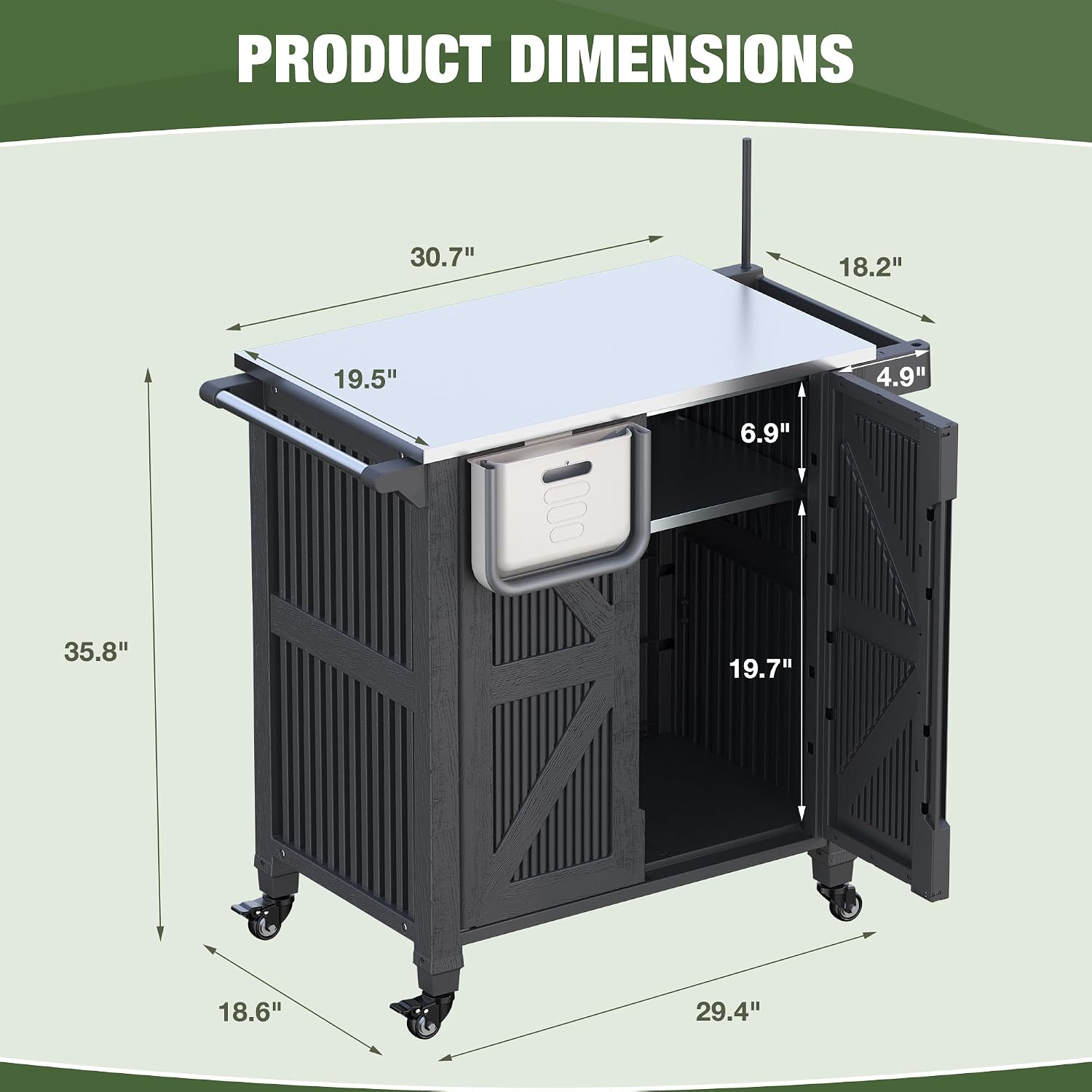 Detalle de Outdoor Grill Cart with Stainless Steel Top