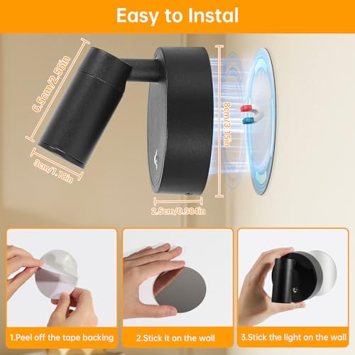 Thumbnail 1 de Dehobo Focos para Interiores con Control Remoto 2 Unidad - 3 Modos de Luz Foco LED Recargable con Temporizador y Ajuste de Brillo - Ajuste Ángulo 350° Ideal para Plantas, Pintura y Obras de Arte