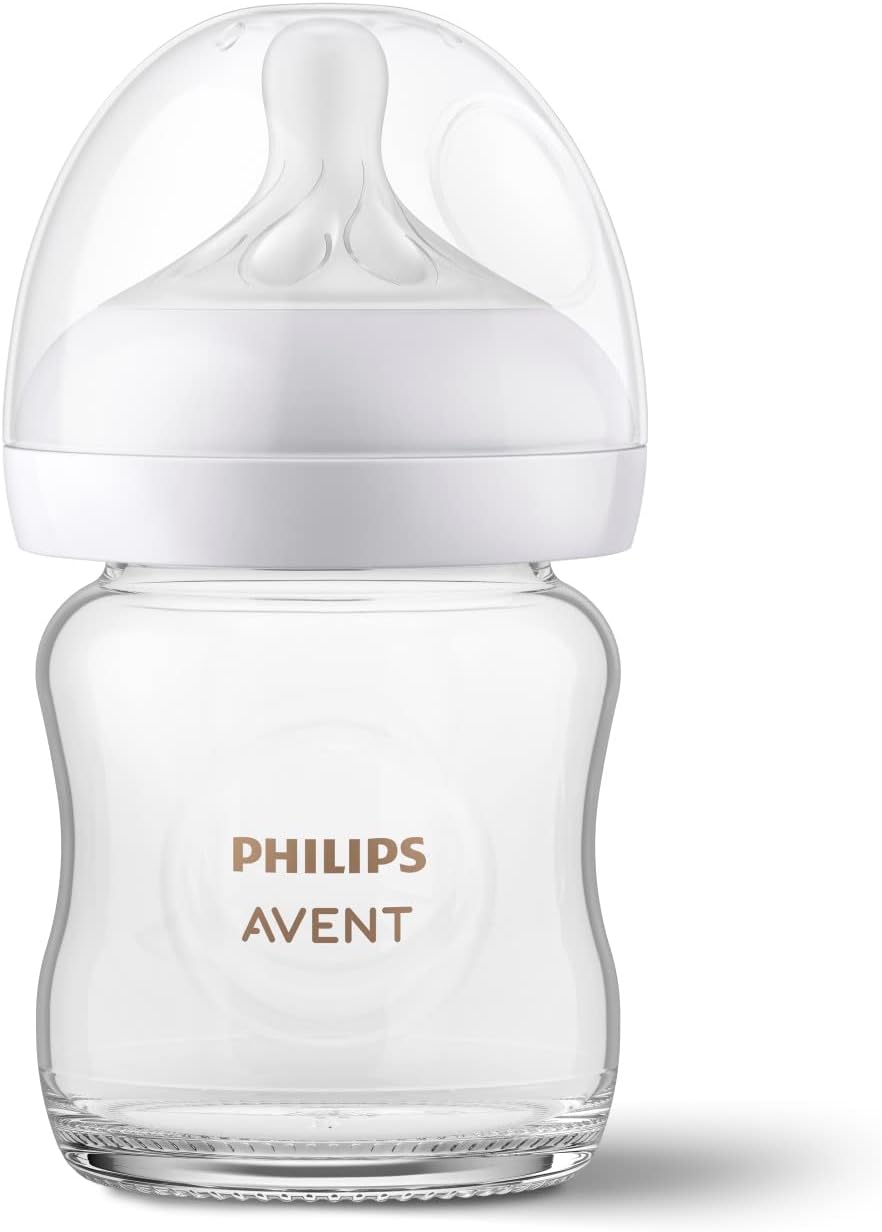 Detalle de Philips Avent SCY910/01 ナチュラルガラス哺乳瓶 4oz、Flow 2乳首・ホウケイ酸ガラス製
