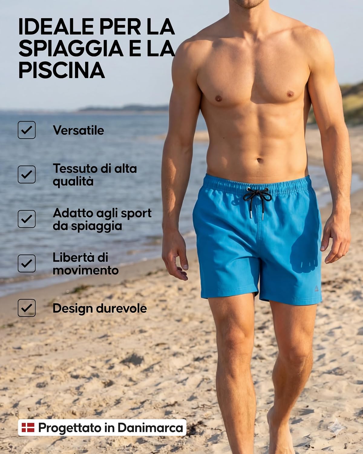 Thumbnail 3 de DANISH ENDURANCE Costume Uomo Mare: Pantaloncini da Bagno a Rete, Veloci nell’Asciugatura