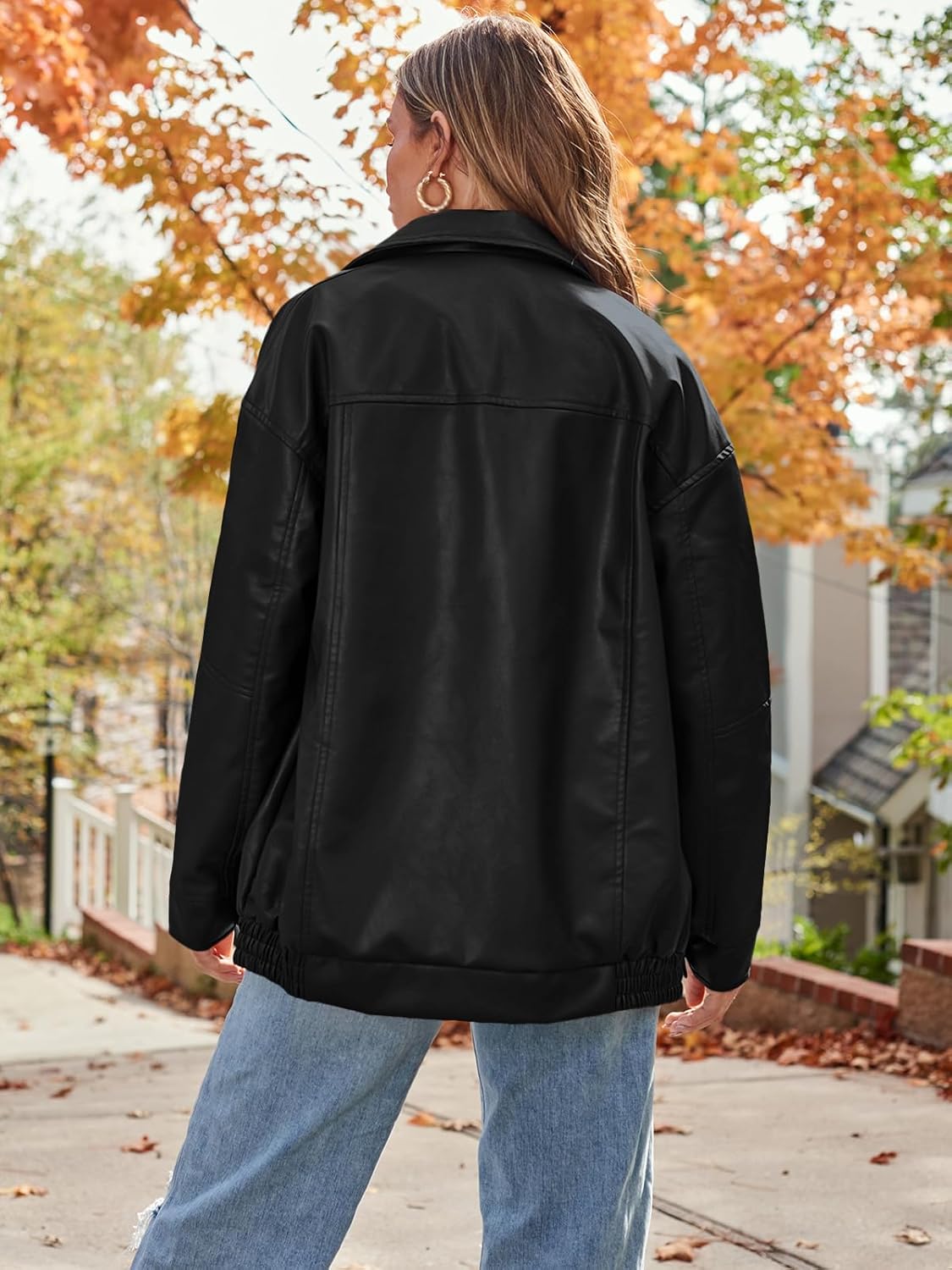 Thumbnail 3 de AUTOMET Women's Oversized Faux Leather Jacket