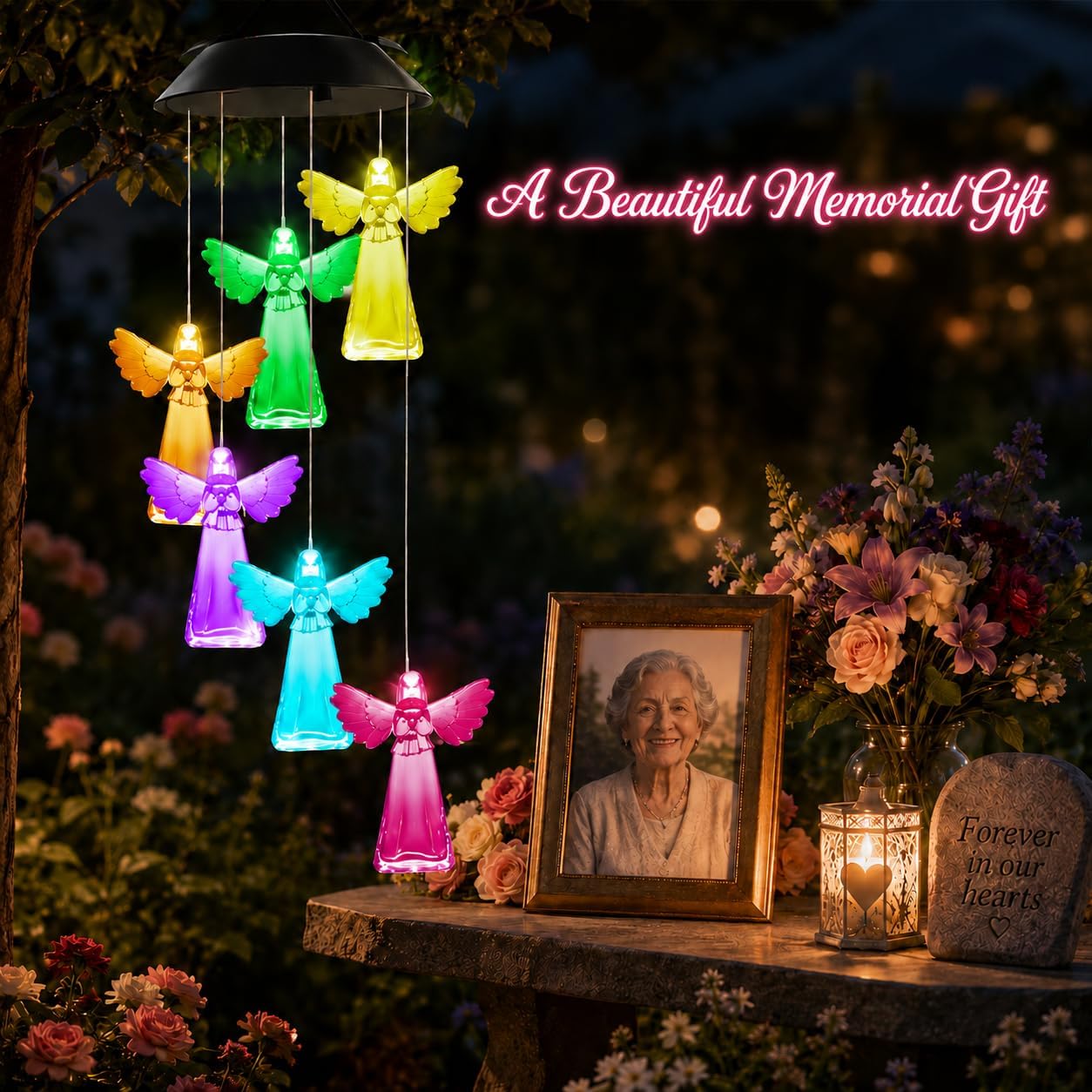 Detalle de Winzwon Solar Angel Wind Chime