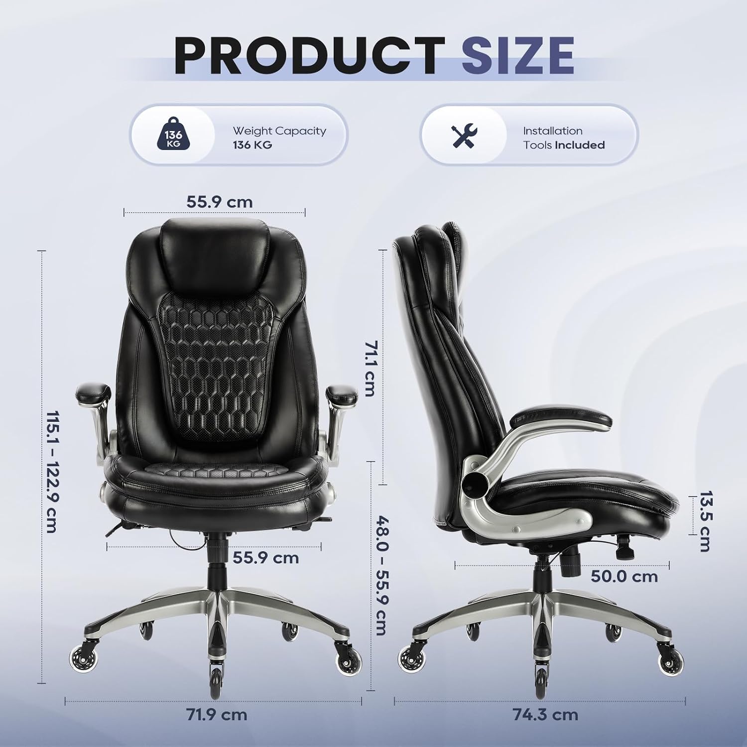 Detalle de COLAMY High Back Office Chair 137kg