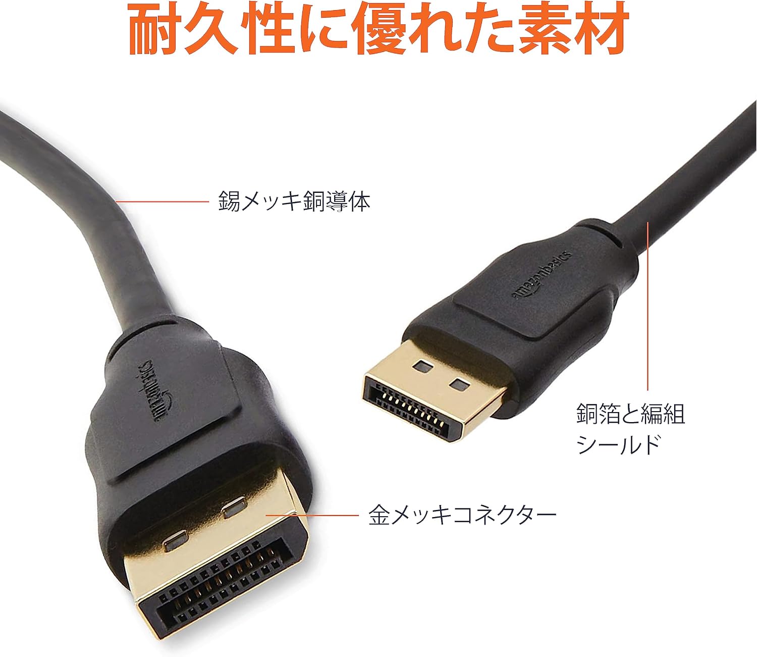 Detalle de Amazonベーシック HL-007262 DisplayPort-HDMI変換ケーブル 0.9m・双方向