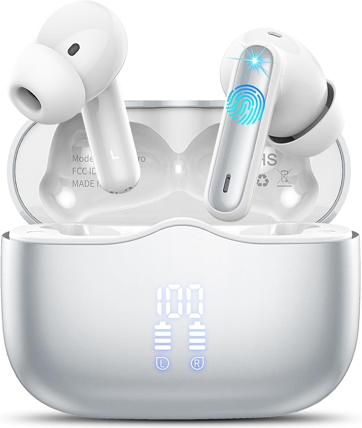 Detalle de xinwld Écouteurs Bluetooth sans fil 5,4 Hi‑Fi stéréo avec ENC, 4 micro, 40 h et IPX7