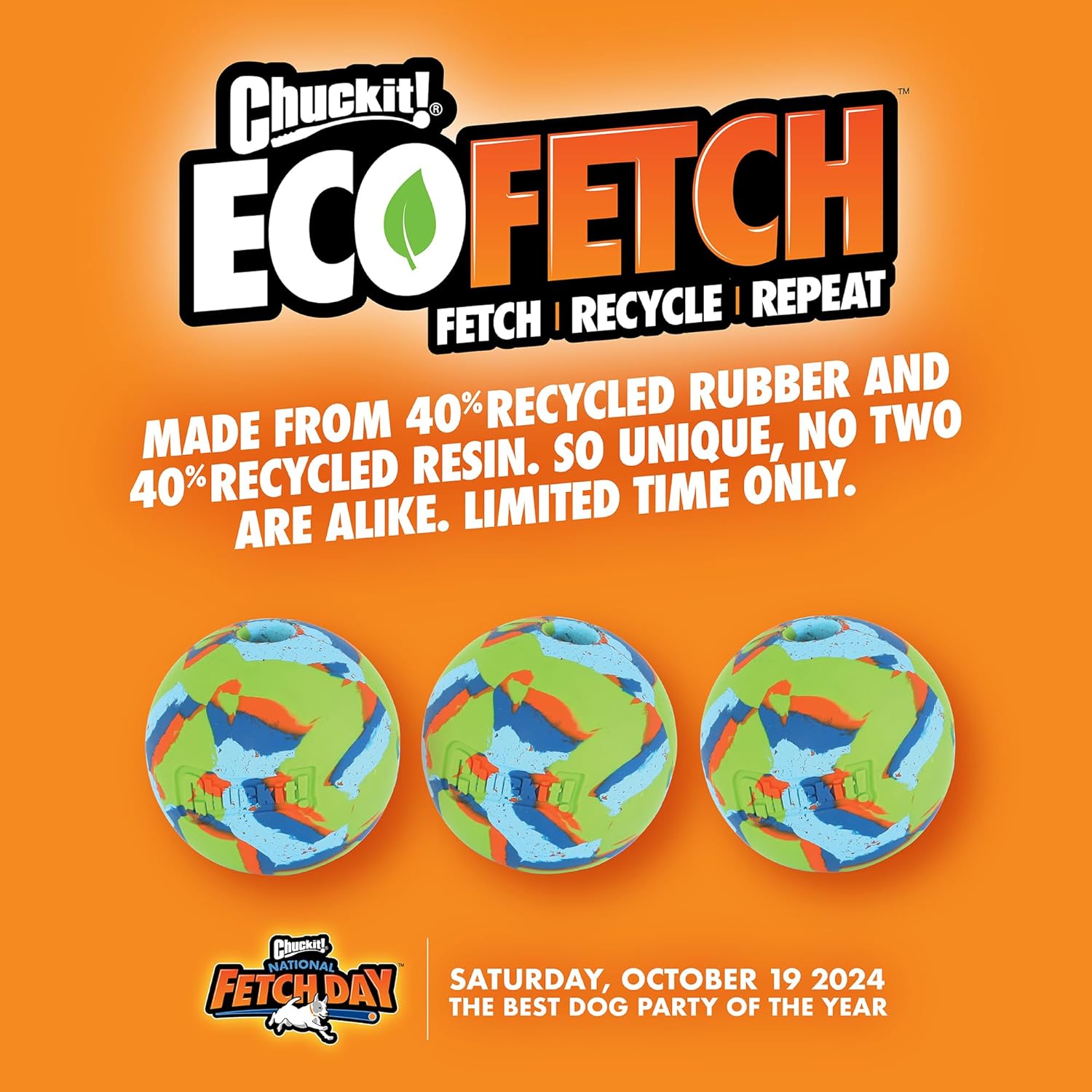 Thumbnail 4 de Chuckit! EcoFetch Ultra Stick – Bastone da inseguire per cani, gomma riciclata, 28 cm