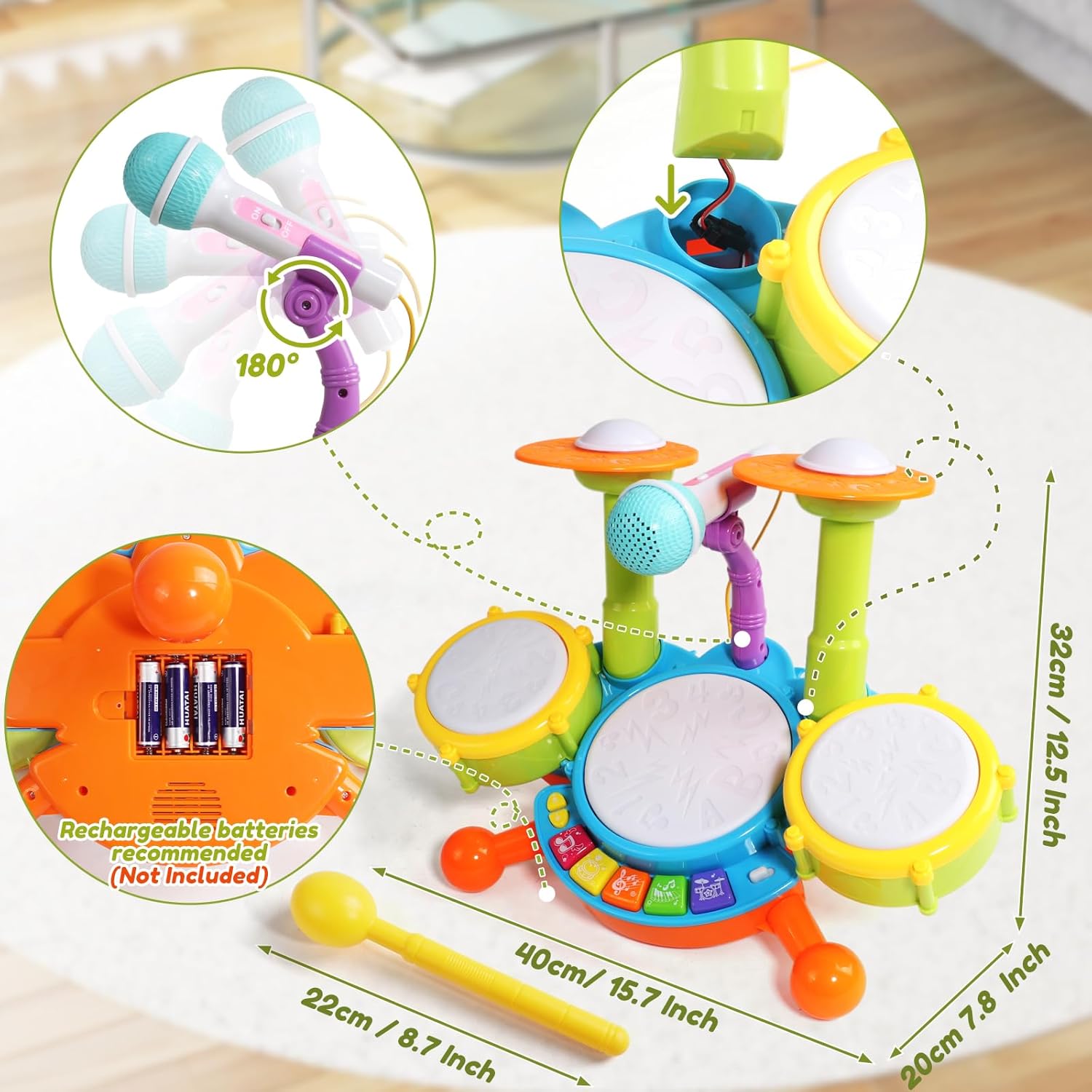 Thumbnail 5 de Kids Drum Kit by Fajiabao — Bright Early Music Toy for 1–2 Year Olds