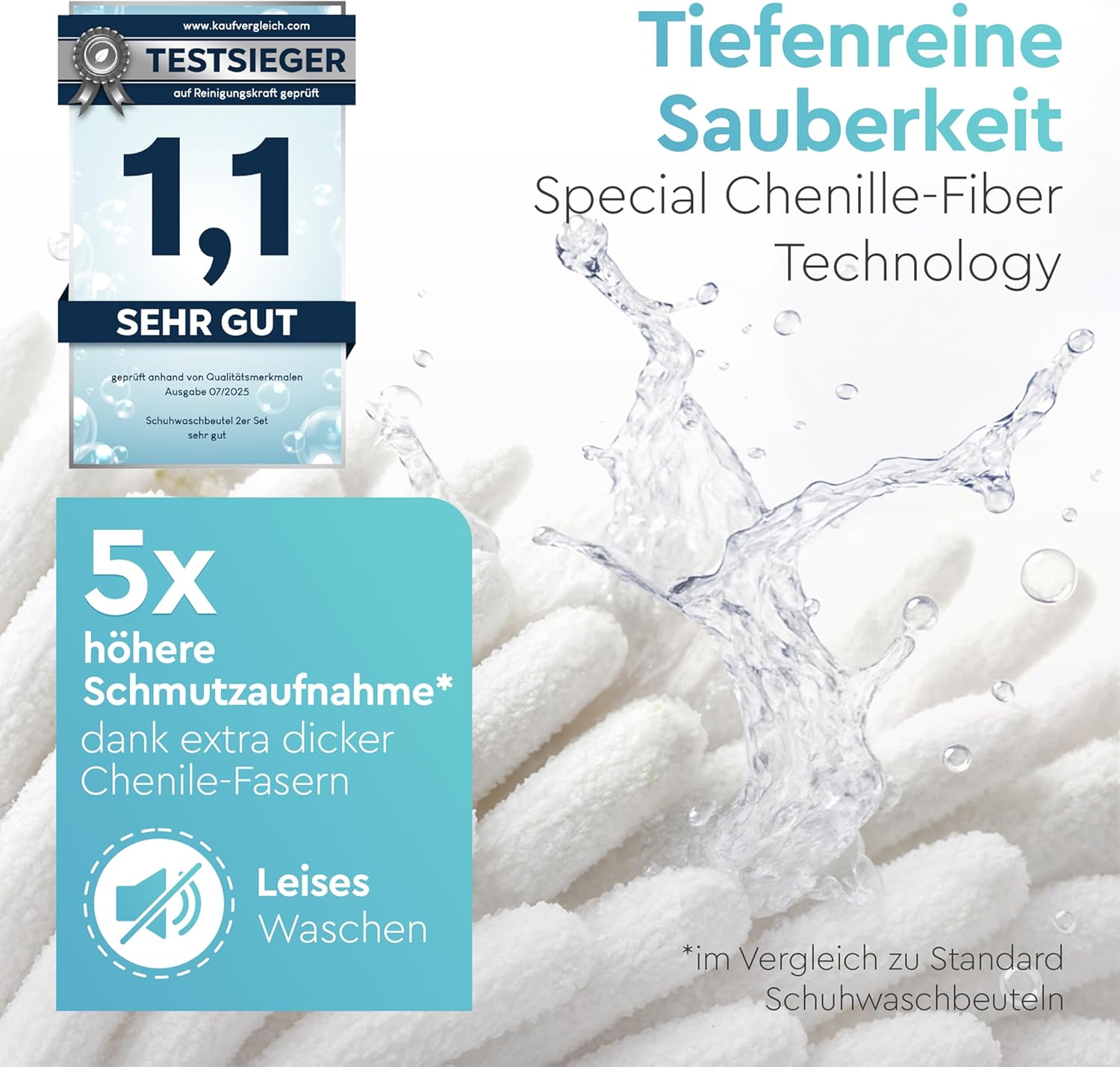 Detalle de Schuhwaschbeutel für die Waschmaschine (2er-Set) – Wäschesack für Sneaker & Sportschuhe