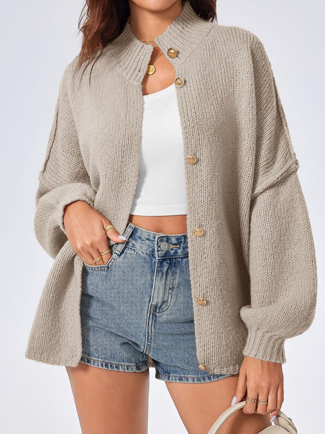 Detalle 2 de Saodimallsu Oversized Cardigan 1 Size