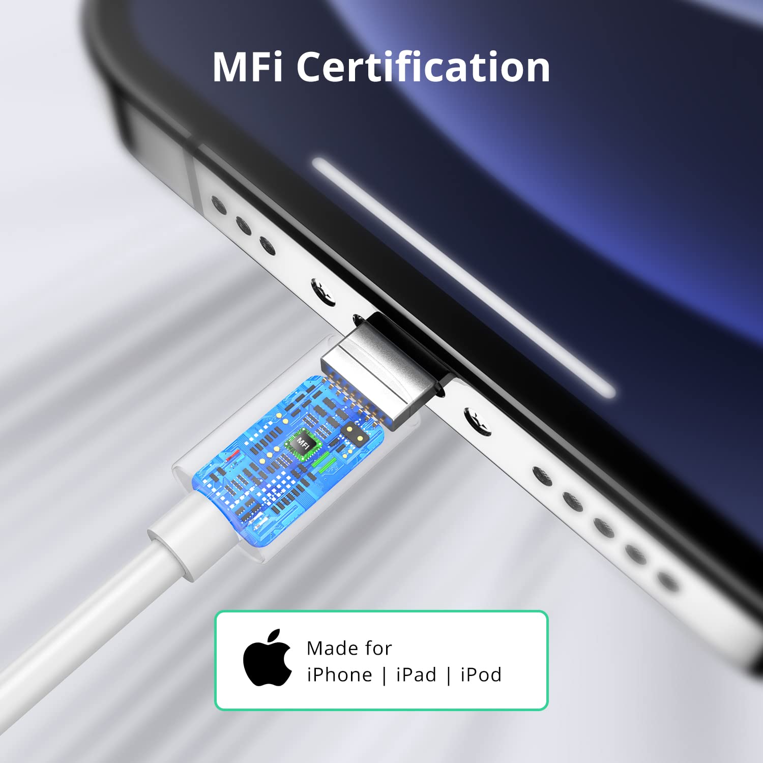 Detalle 2 de JJCALL 1.8m iPhone Charger Cable