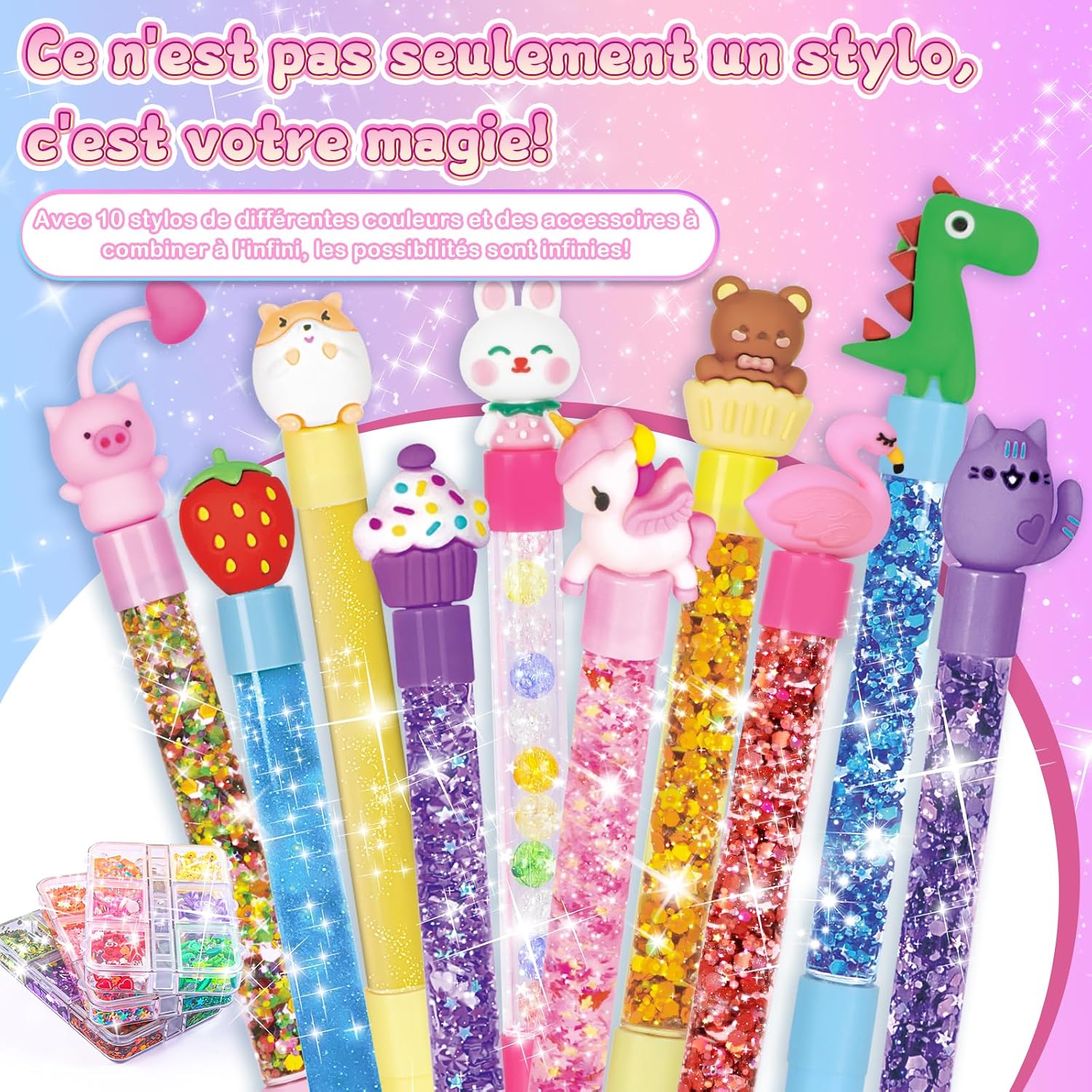 Detalle de Yellcetoy Fabrique à Stylo avec 70+ Accessoires — Atelier créatif pour enfants 6–12 ans
