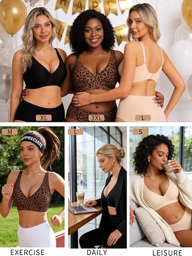 Detalle de HOWIN Soutien Gorge sans Armature Comfit Brassiere Plongeant Femme