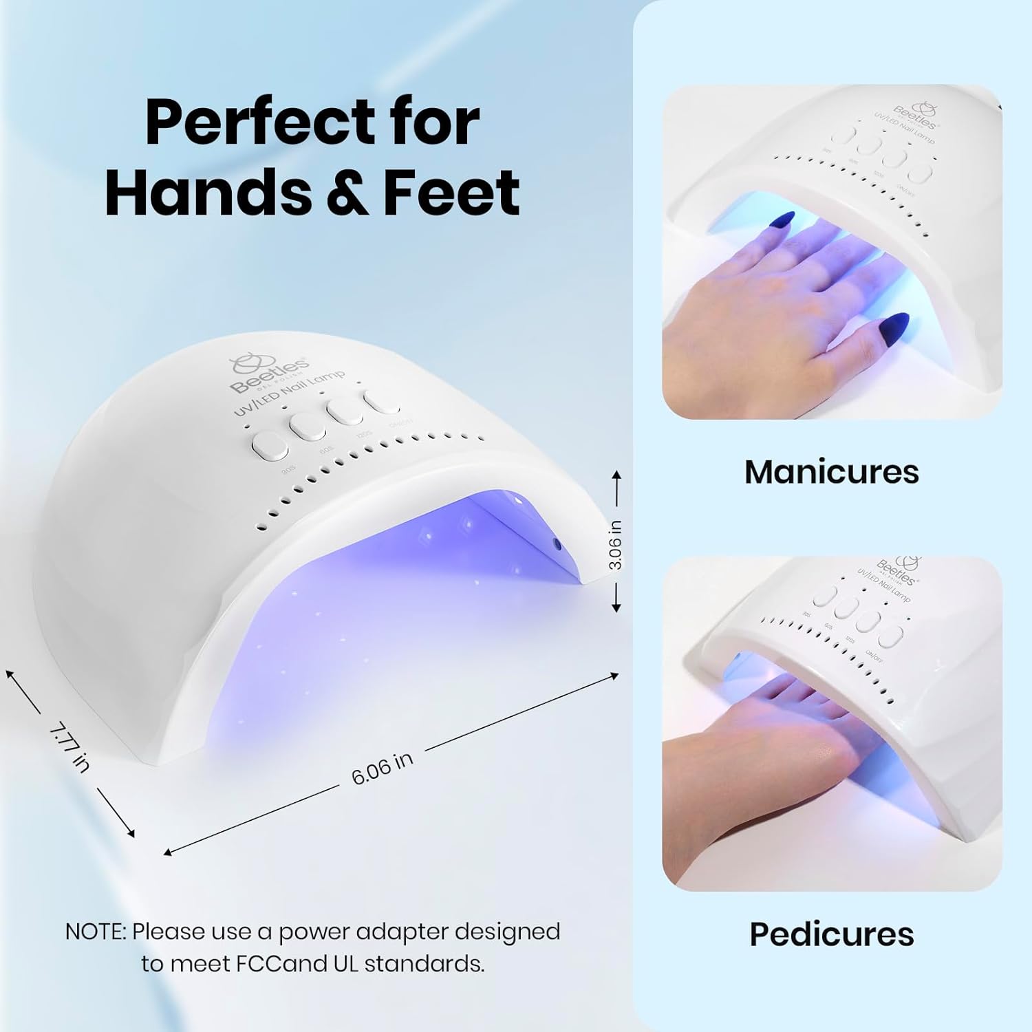 Thumbnail 4 de beetles Gel Polish Beetles UV Nail Lamp with 3 Timer Settings (30/60/120s) — White