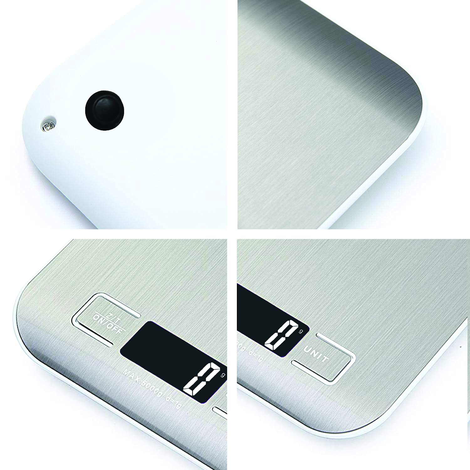 Thumbnail 2 de HomeFashion Digitale Küchenwaage bis 5 kg mit 1 g Schritt – Edelstahlplattform & LED-Display