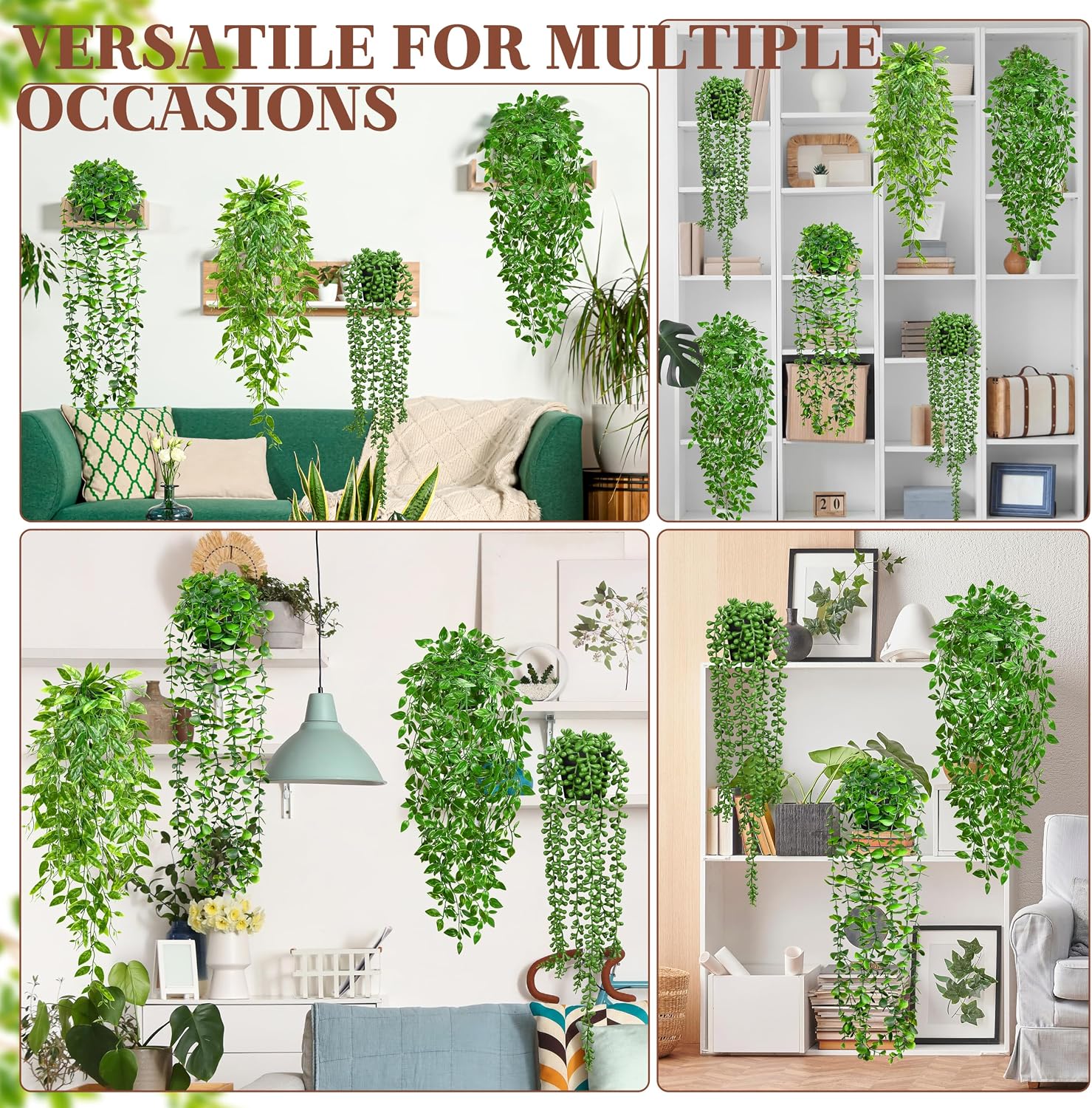 Detalle 2 de Palonu Artificial Hanging Plants, 4-Piece Set