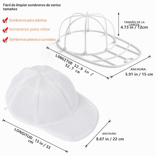 Detalle de Coopache Jaula para Lavar Gorras: soporte y funda para lavado de sombreros