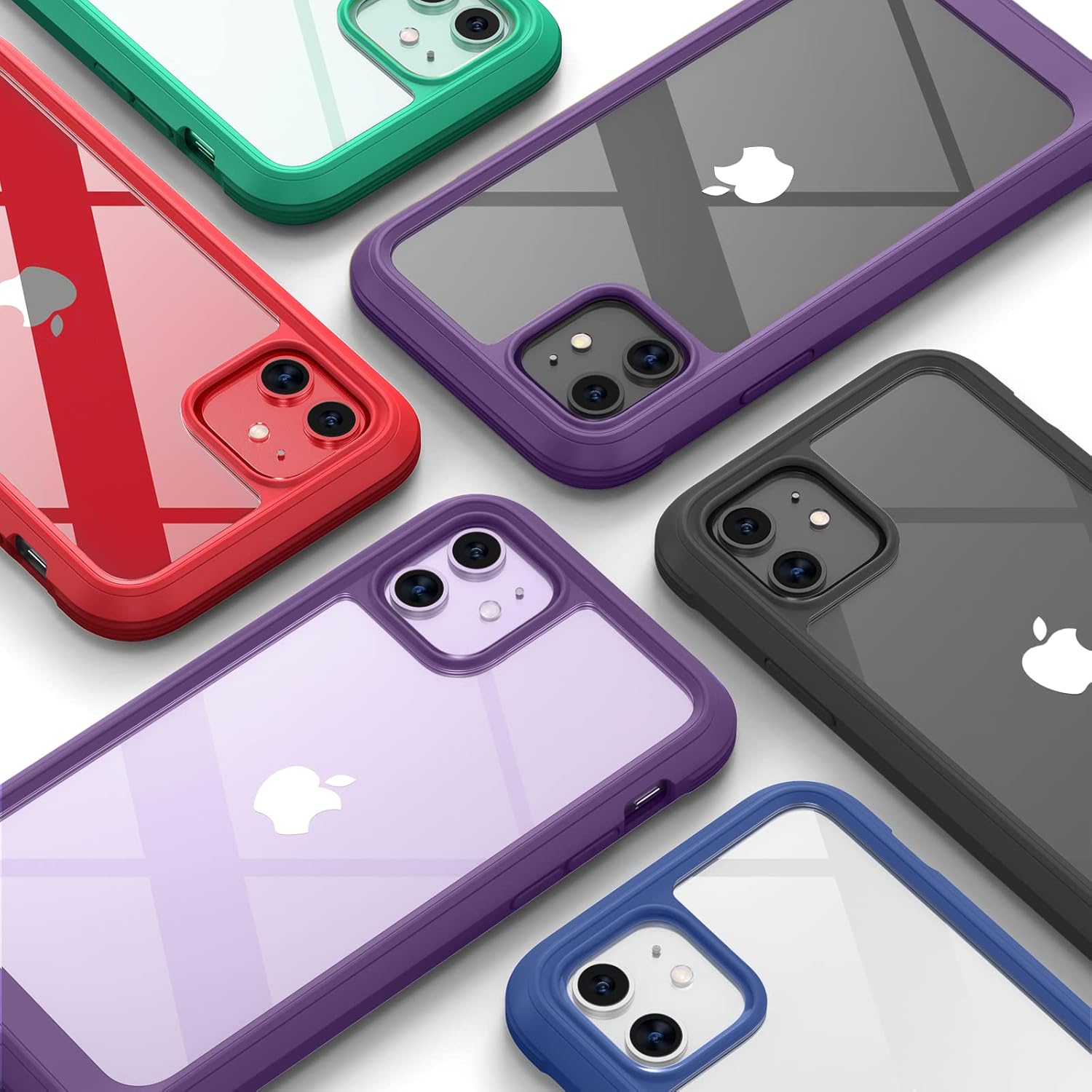 Thumbnail 6 de Diaclara 360° Full Body Case with Built-in Screen Protector for iPhone 11 6.1 inch – Clear with Purple Accent