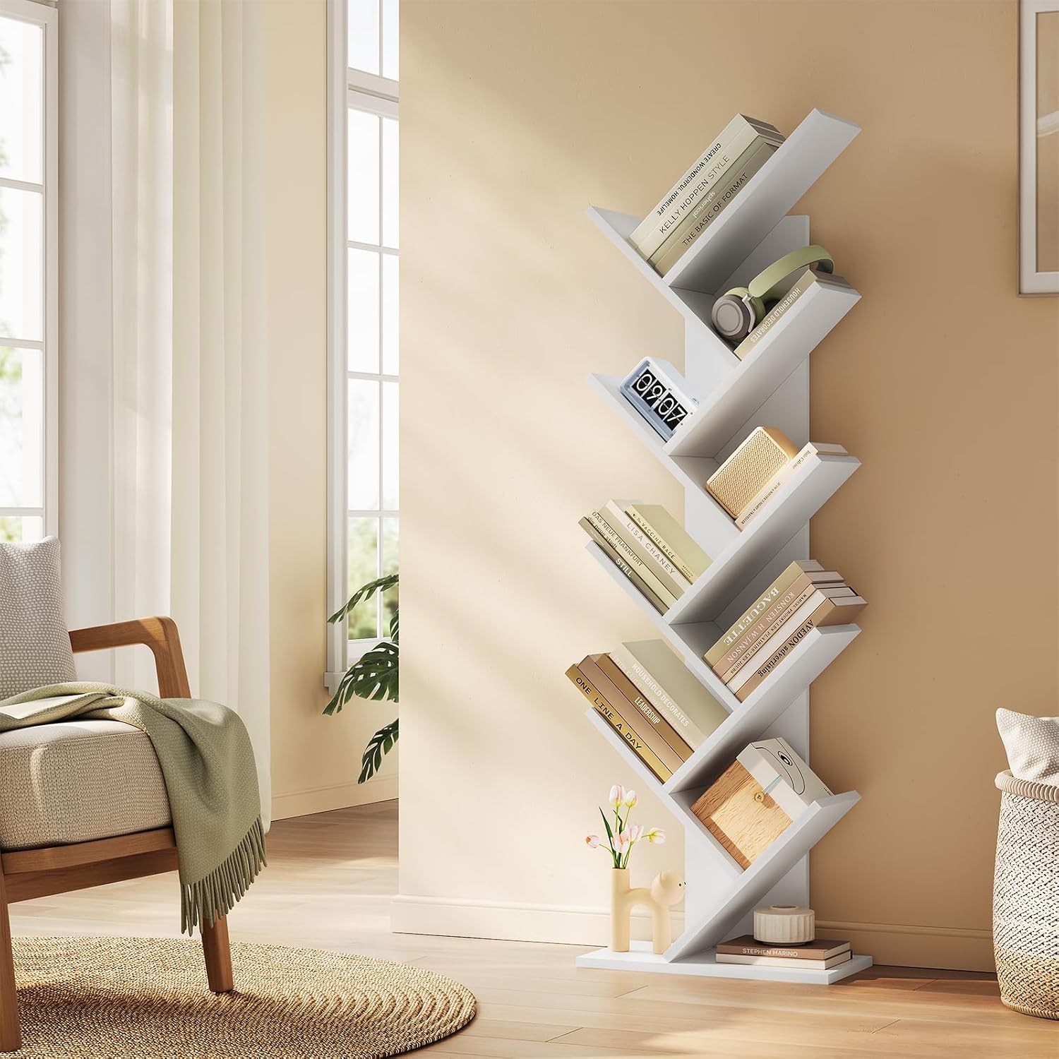 Thumbnail 3 de EUGAD 0011SHG boekenkast met 9 niveaus, wit, 40 x 127 x 20 cm