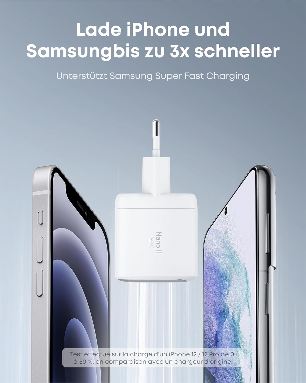 Detalle de Anker Nano II 65W USB-C Ladegerät Netzteil – kompakt, leistungsstark und vielseitig