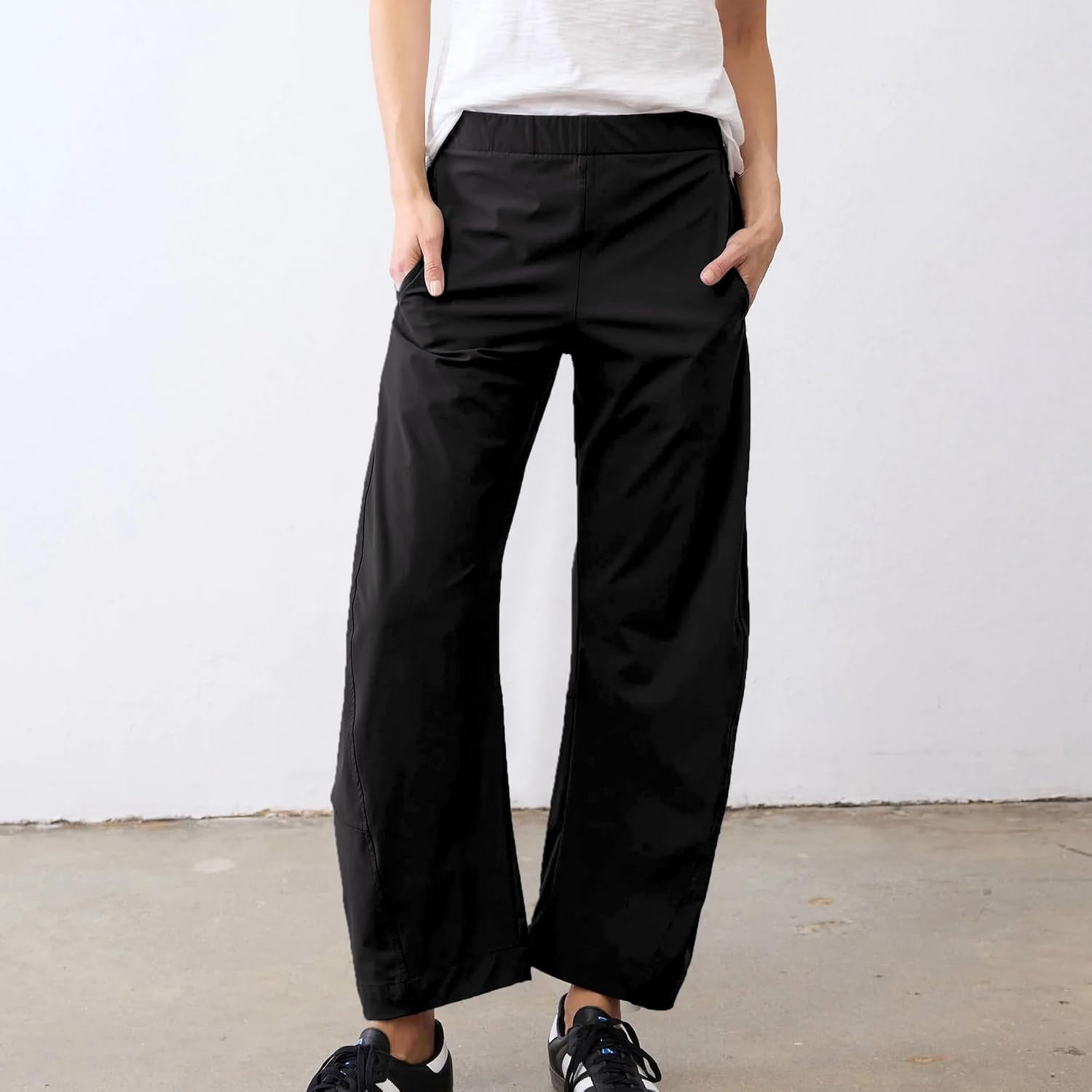 Thumbnail 2 de Songling Women's Barrel Pants, Wide-Leg Ankle Trousers with Elastic Waist