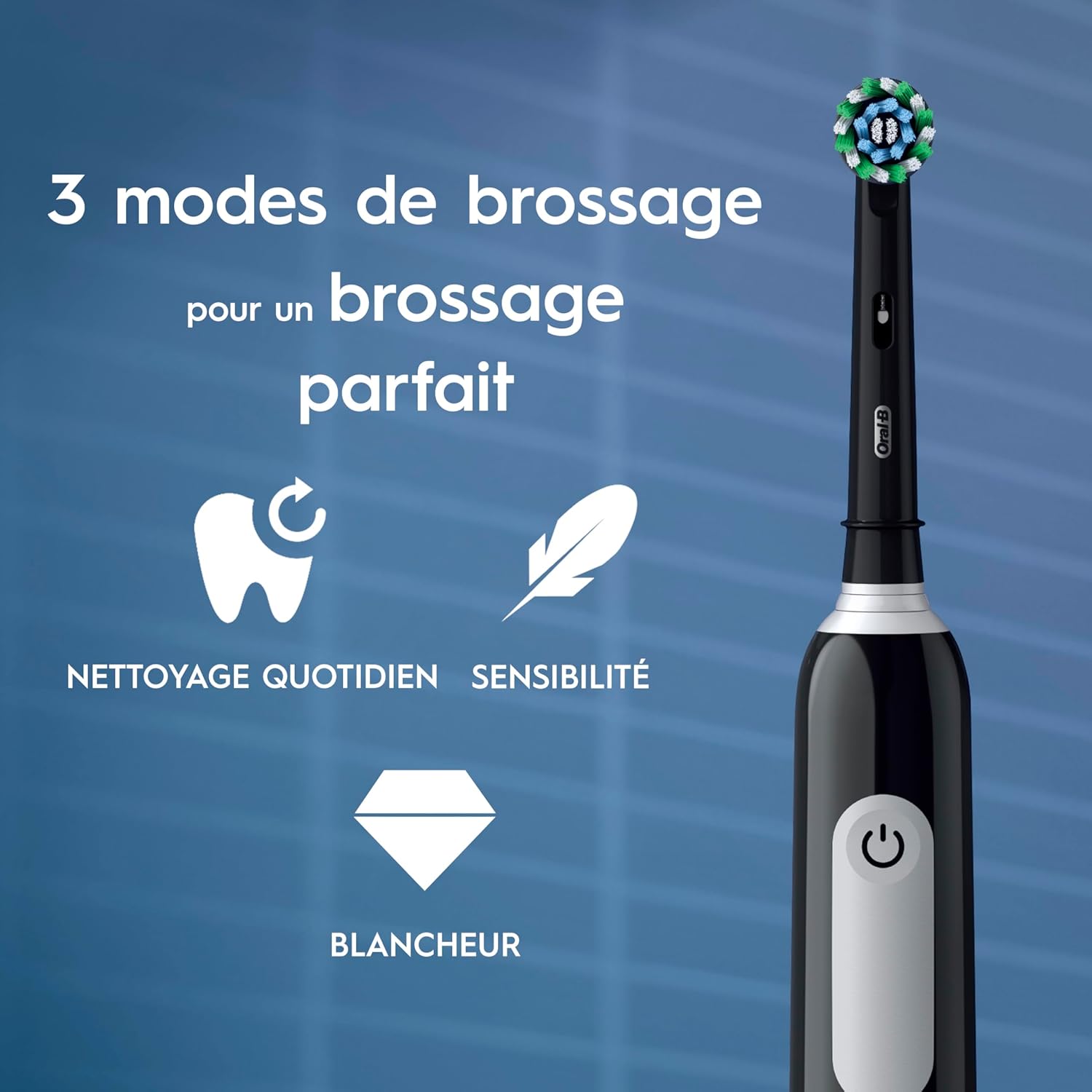 Detalle 2 de Oral-B Brosse à Dents Électrique Pro 1 Noire avec Brossette de Rechange – 3 Modes et Minuteur