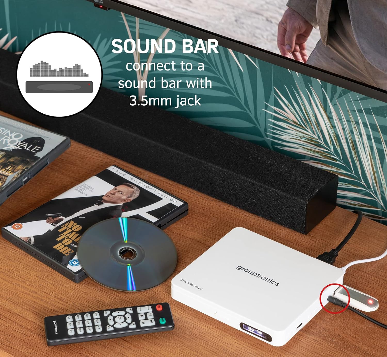Thumbnail 5 de Grouptronics GT-MICRO-DVD: Small Mini Multi Region HDMI DVD Player