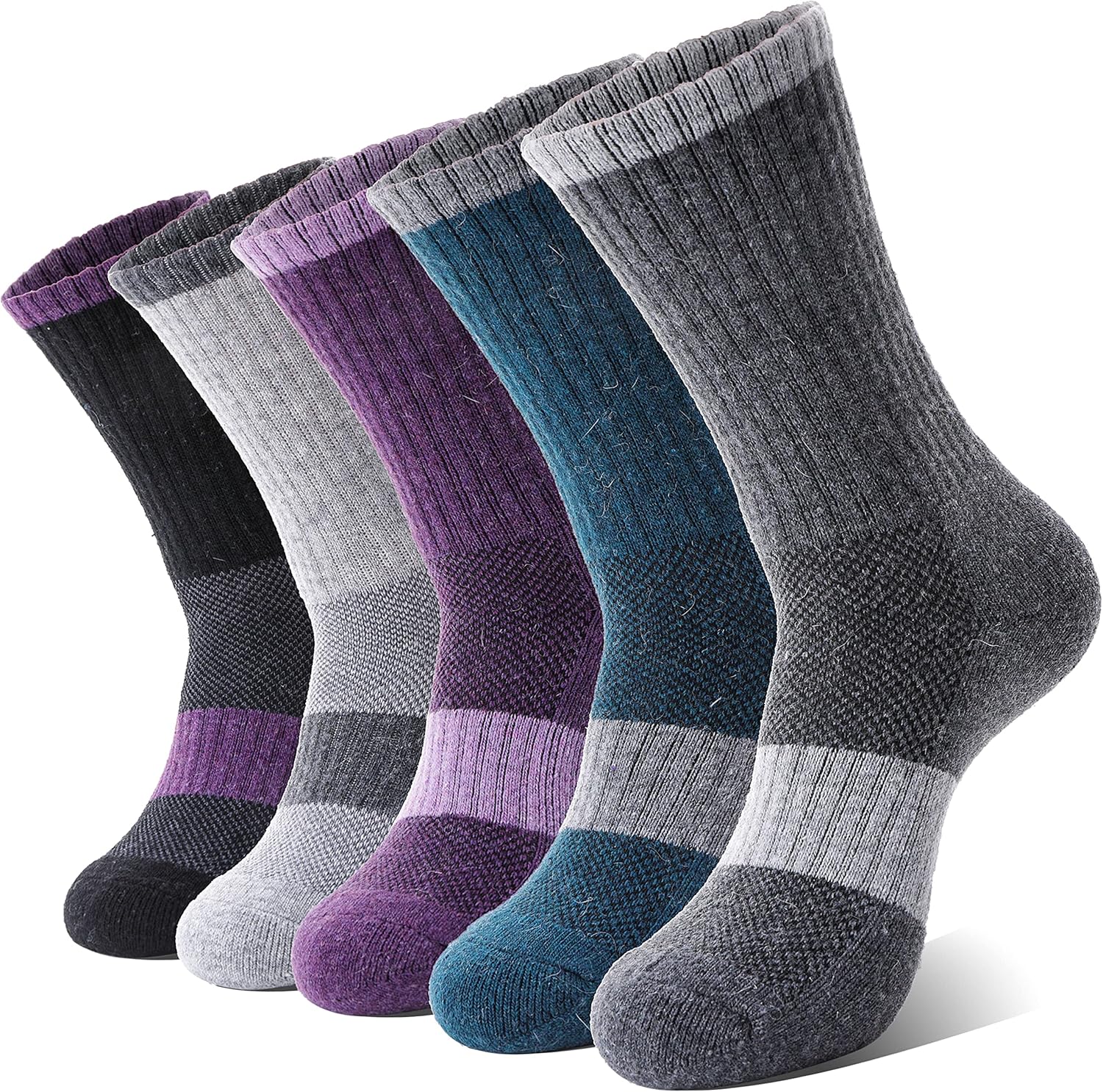 Anlisim Merino Wool Hiking Socks 5 Pairs