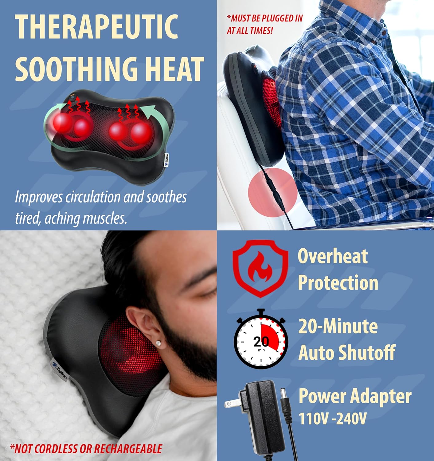 Thumbnail 3 de Zyllion Shiatsu Massager with Heat ⚙