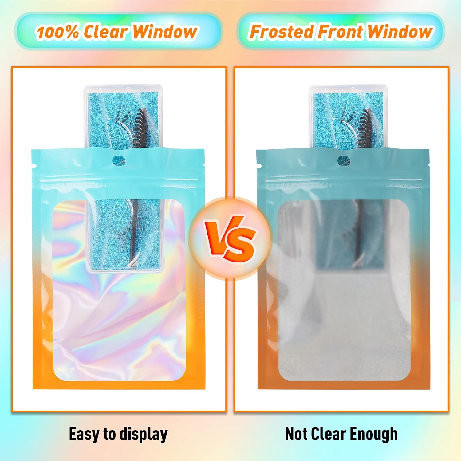 Detalle de FUNFERY B09VL1KH39_CA NARF 4 x 6-Inch Holographic Resealable Bags, 100 Pack