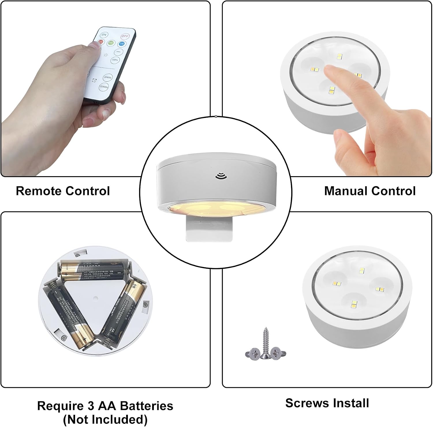 Detalle 2 de Xuolder Battery-Operated Picture Lights 3-Pack