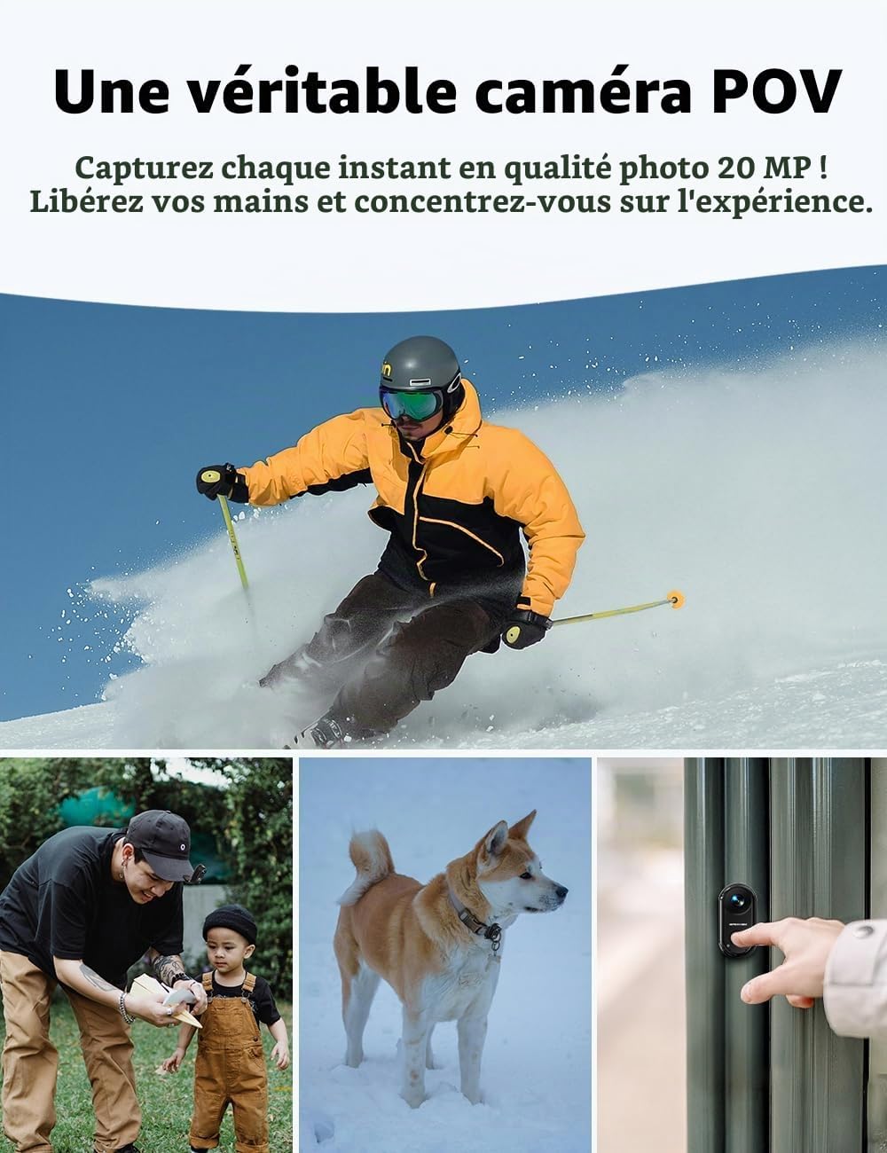 Detalle de Apexcam K70 mini-sportcamera, 4K 30 fps, 20 MP en magnetische bevestiging