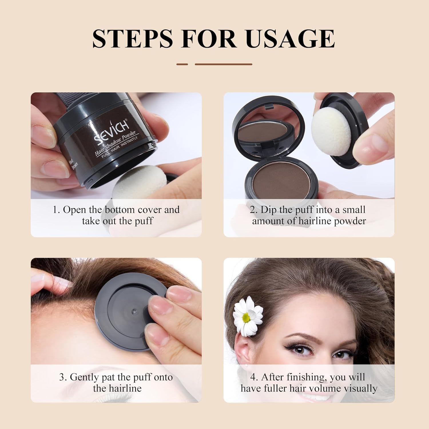 Detalle de Sevich Hairline Powder (Black) for Instant Root Touch-Ups and Thinning Coverage
