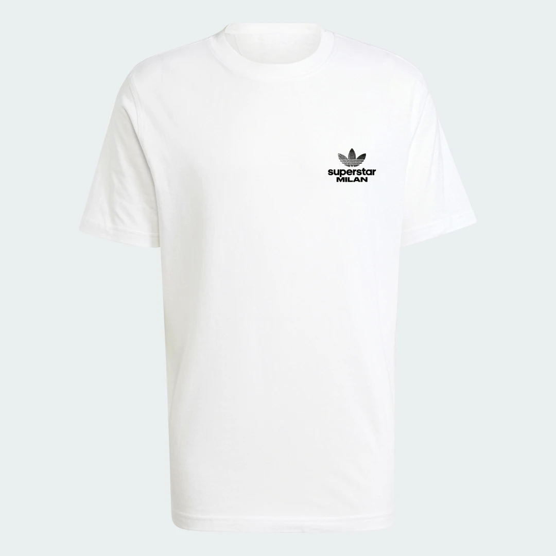 Detalle 2 de Camiseta estampada Milan Superstar de Adidas (Blanco)