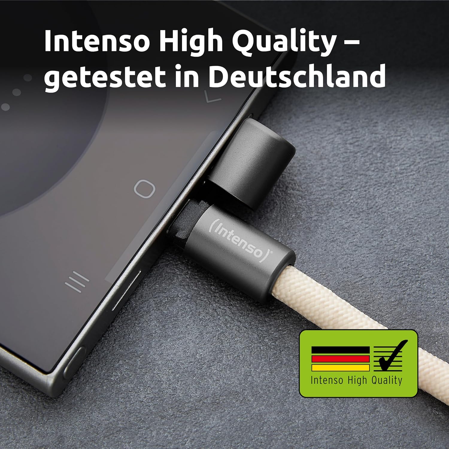 Thumbnail 6 de Intenso USB‑C Lade- und Datenkabel Handykette (60 W, 480 Mbit/s, PD 3.0/QC 4.0), 1,65 m – beige