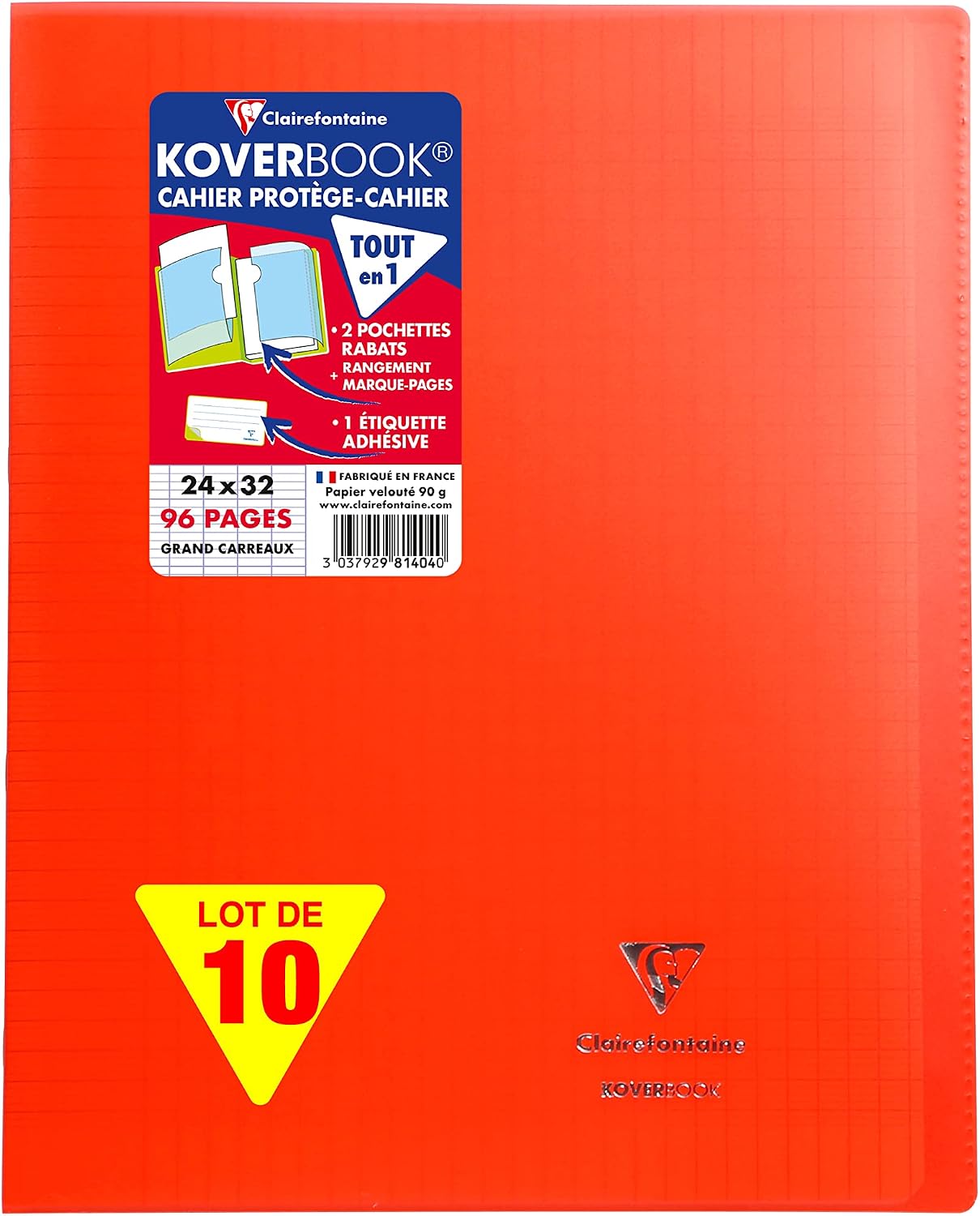 Thumbnail 6 de Clairefontaine 984420AMZC – Lot de 2 Cahiers Agrafés Koverbook 24x32 cm, 48 Pages, 90 g, Couverture Polypro, Incolore