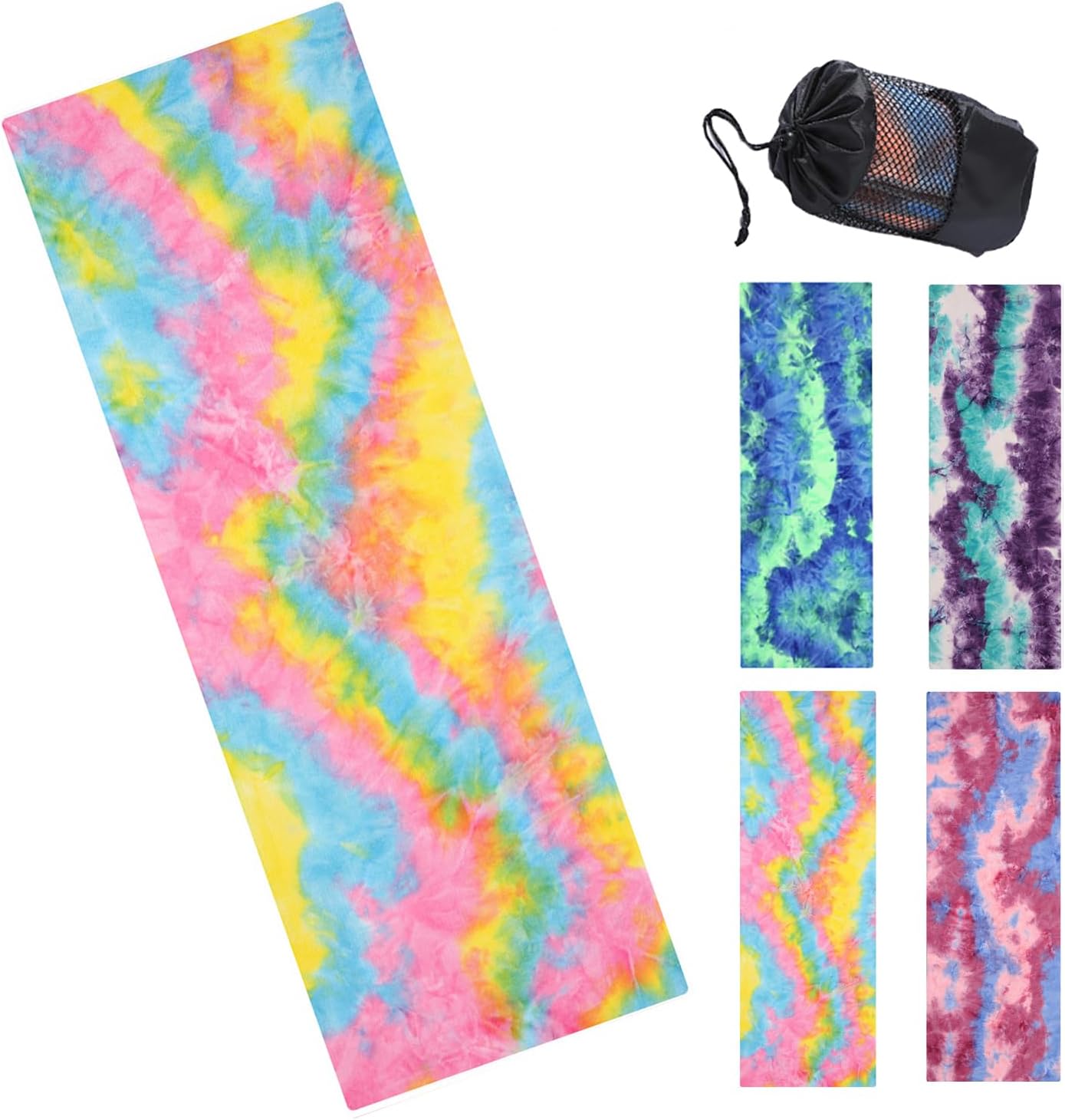 Detalle de JUST DO JDYT-1 Hot Yoga Towel, Microfibre, Grip Dots, Yellow, 72 x 24.8 in