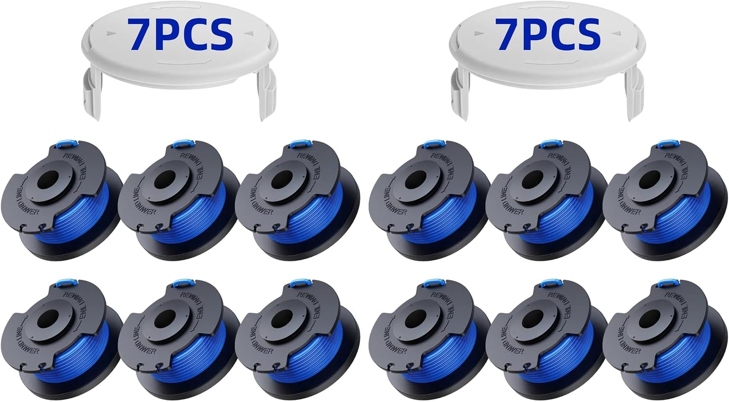 Thumbnail 6 de Eventronic 7 Pack Bobine Fil Coupe Bordure pour Ryobi ONE+ (Ø 1,6 mm, 20,11 m) avec capuchon – Compatible 18V/24V/40V