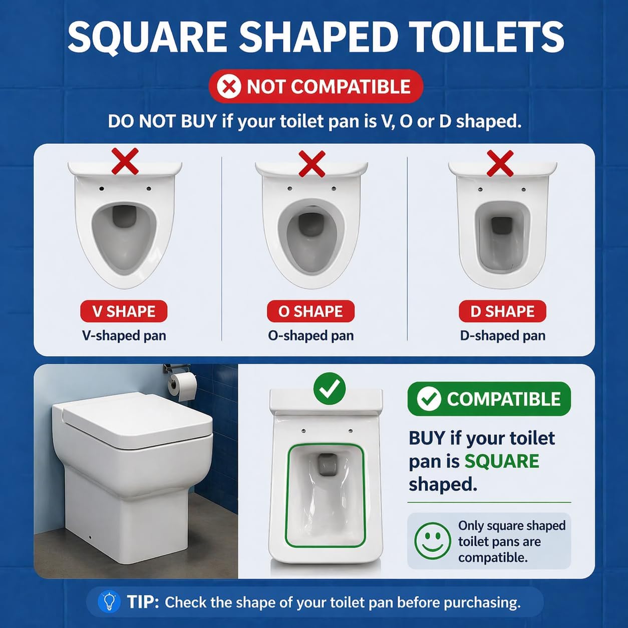 Thumbnail 2 de MASS DYNAMIC Square Toilet Seat with Soft-CClose, Quick Release & Top Fixing Hinges