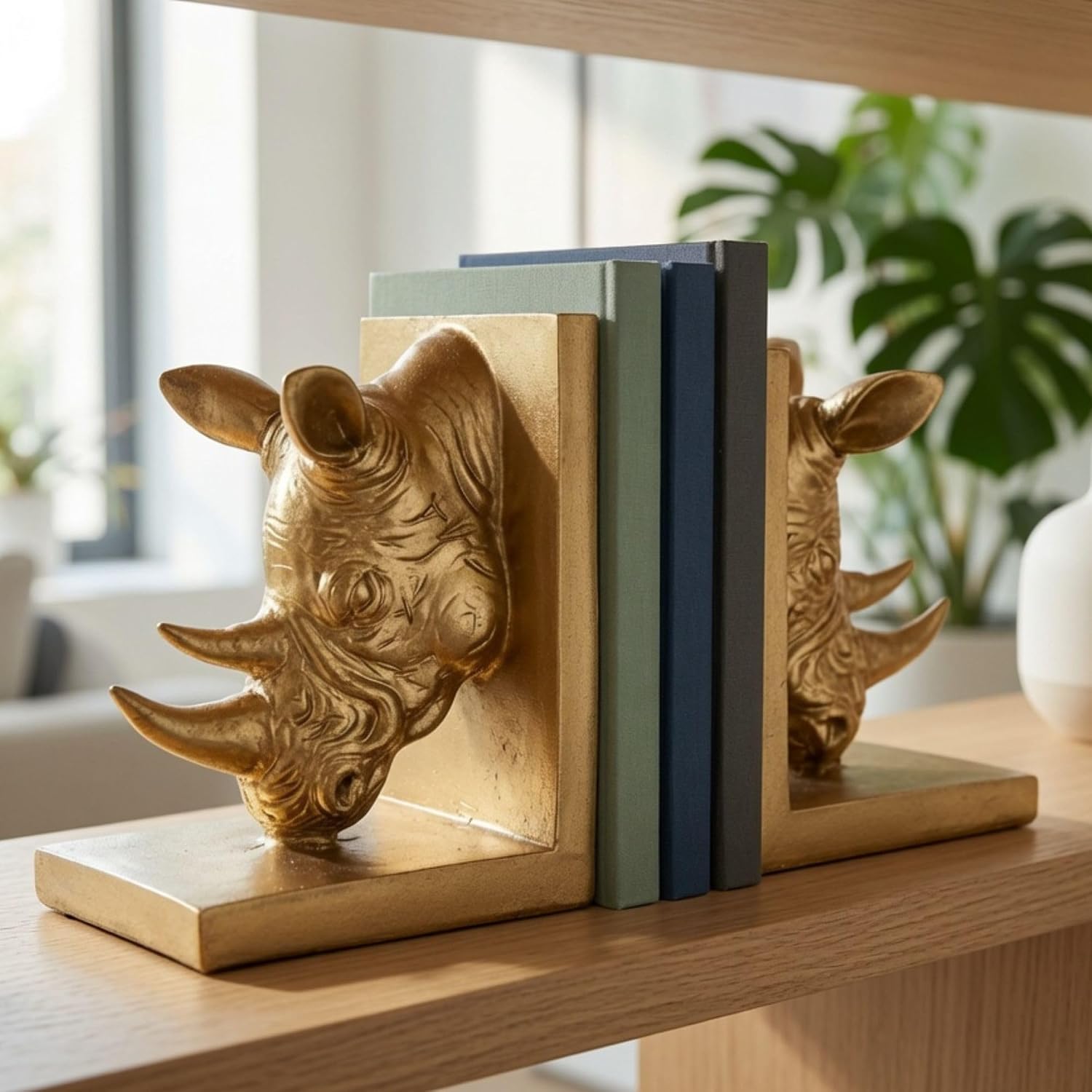 Detalle 1 de Bellaa Rhinoceros Bookends, 7-inch