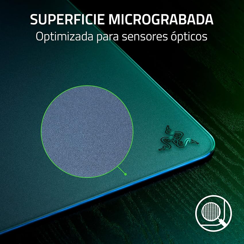 Detalle 2 de Razer Atlas — Alfombrilla de Cristal con Base Antideslizante 🖱