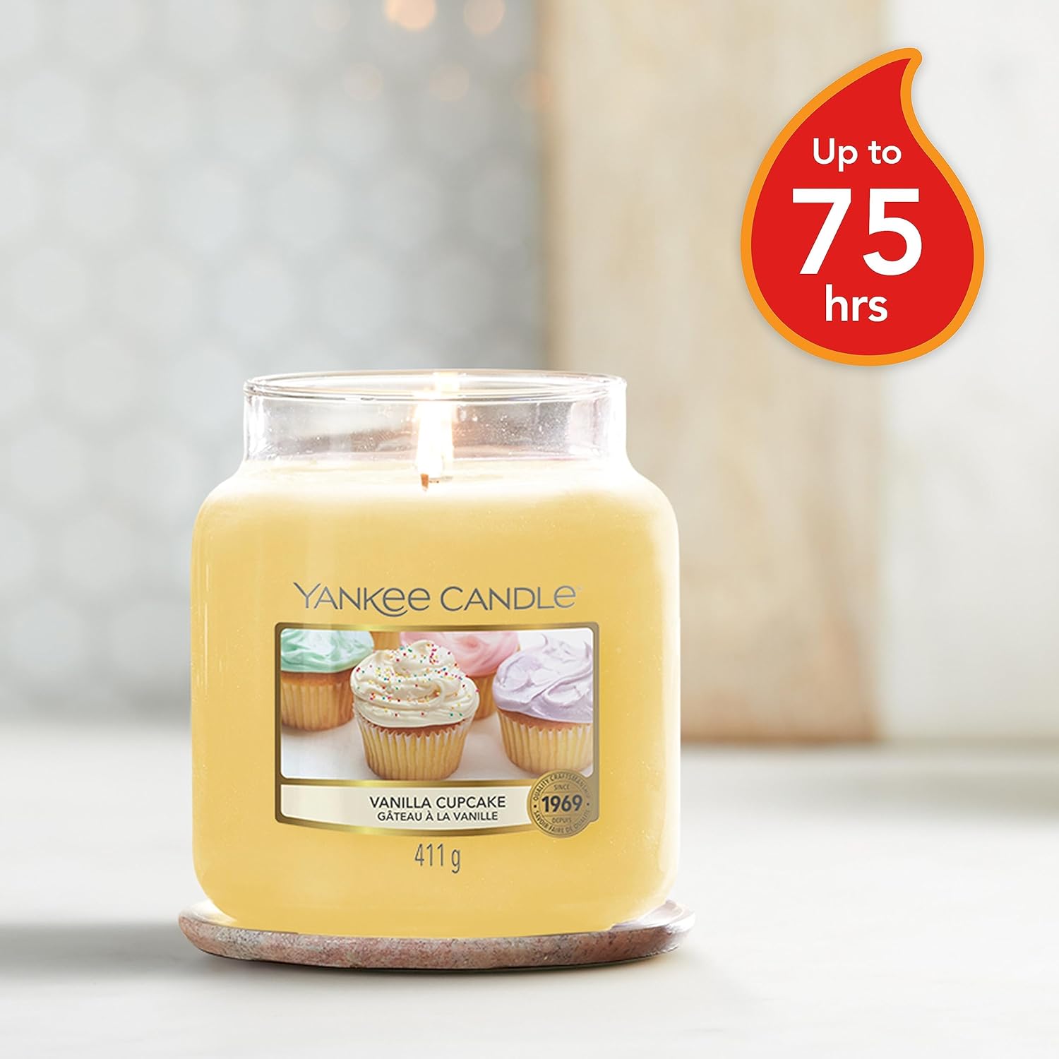 Detalle de Yankee Candle Candela profumata in giara media Cupcake alla vaniglia (fino a 75 ore)