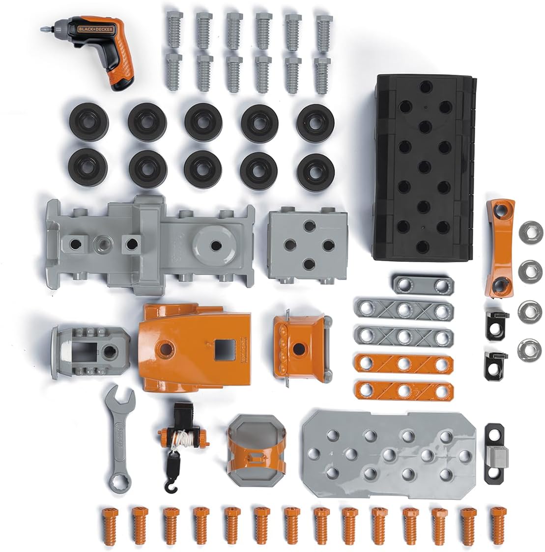 Thumbnail 1 de Smoby Black+Decker Truck mit Werkzeugbox – Konstruktionsfahrzeug mit Anhänger, Greifarm-Bauset & 60 Zubehörteilen (ab 3 Jahren)