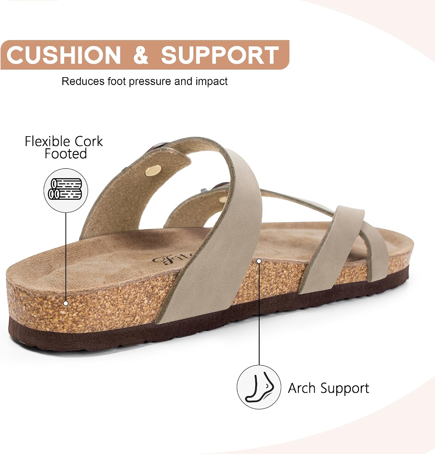 Detalle 2 de FITORY Slide Sandals with Cork Footbed