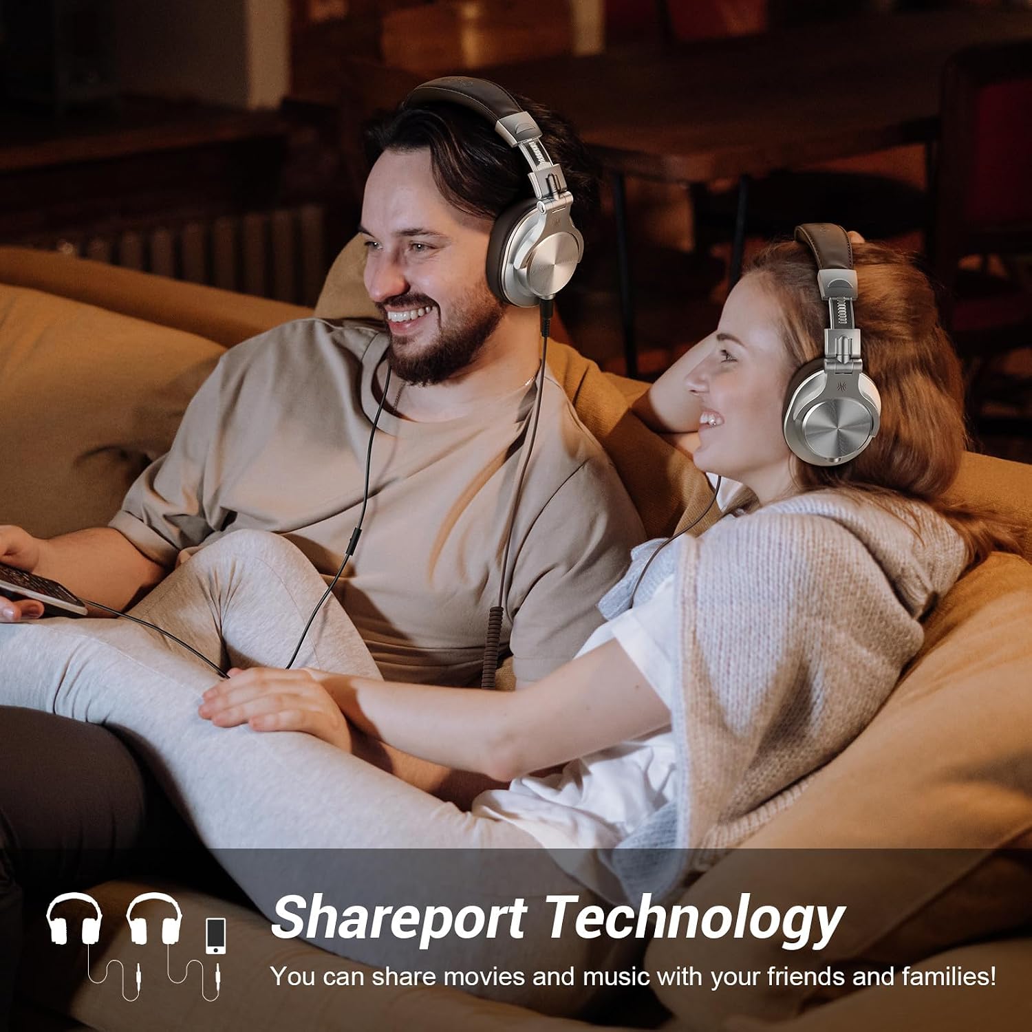 Detalle de OneOdio A70 Bluetooth Over-Ear Headphones, 72-Hour Playtime, 3.5/6.35 mm Jacks