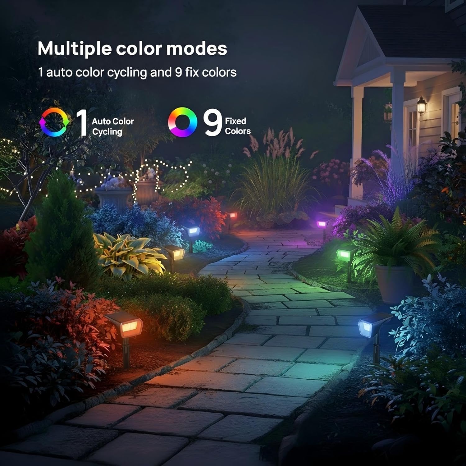Detalle 2 de Linkind LL18001-SP004_RGB-US-4-N1 Solar Spotlights, RGB 4-Pack