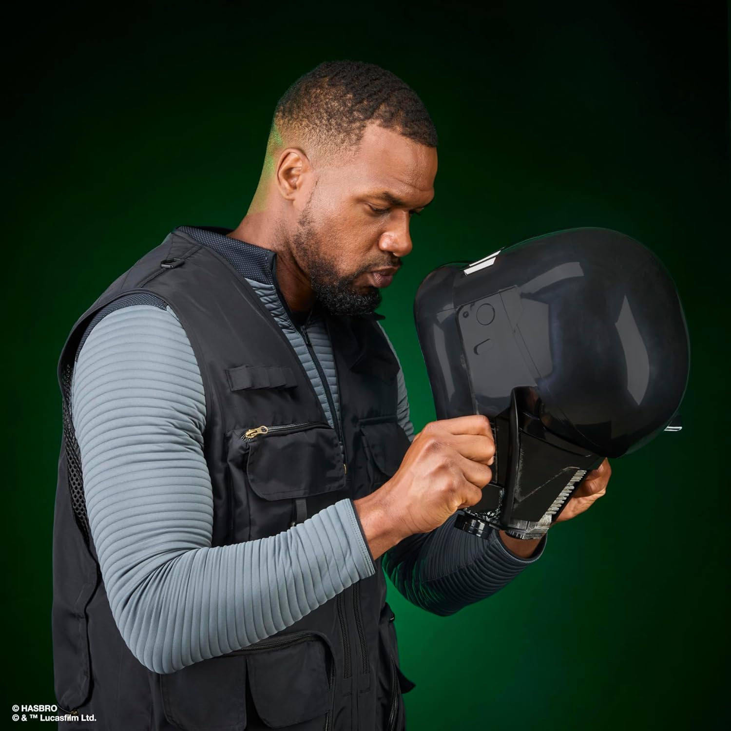 Detalle de Star Wars The Black Series Casque électronique premium Death Trooper impérial – cosplay adulte