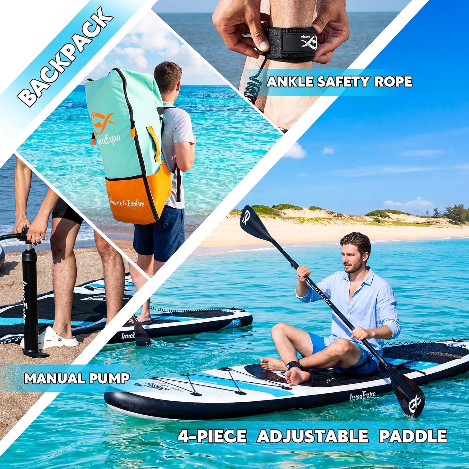 Detalle de InnoExpo Inflatable Stand Up Paddle Board with Premium Accessories